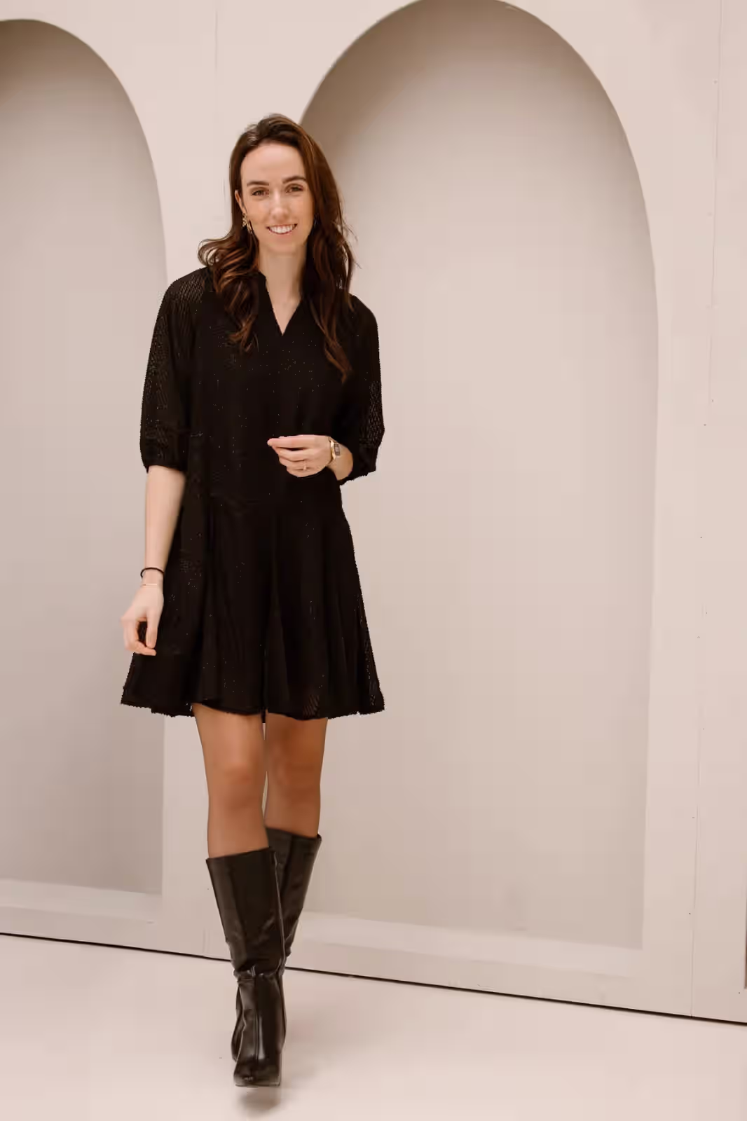 Milena fijne glitter jurk